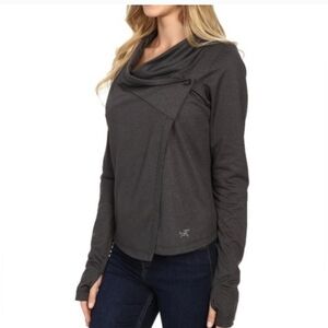 LG Arc'teryx Yonge Wrap Asymmetrical Cowl Neck Jacket Travel Outdoors
